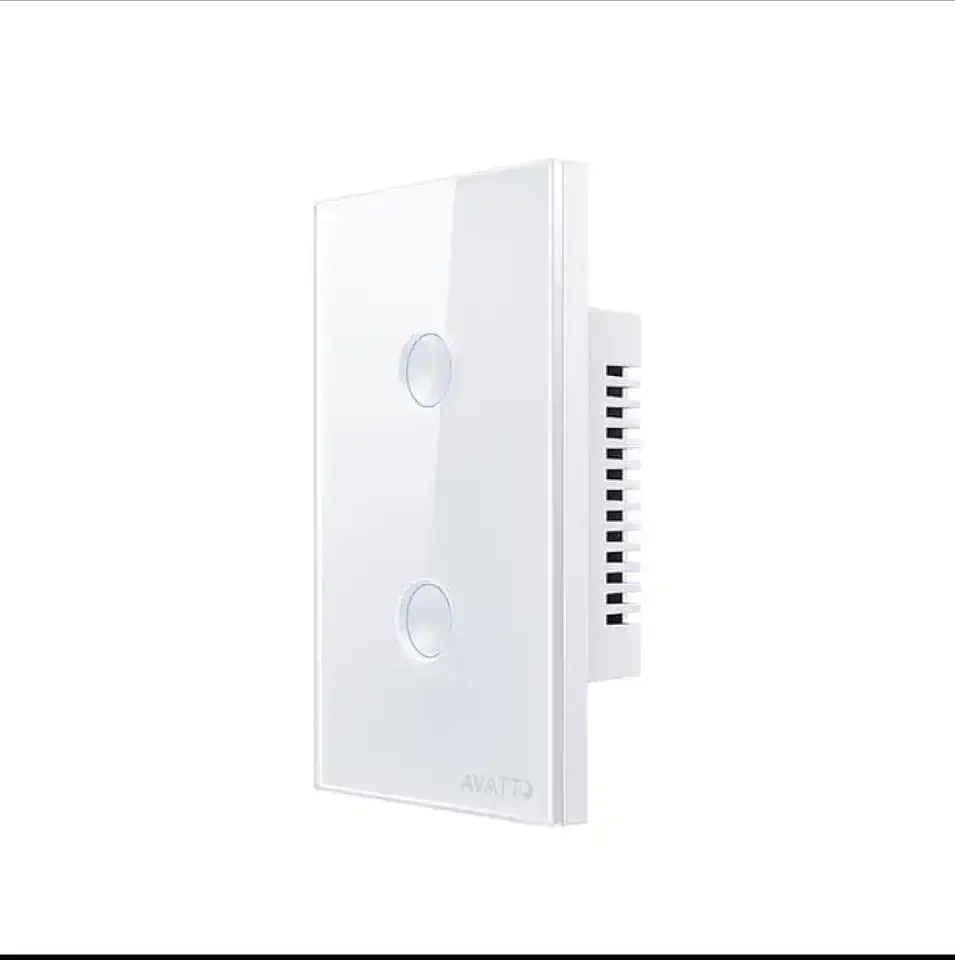 Avatto Smart Wi-Fi LED Light Switch, Concave, 2 gang, Tuya Powered,LZTS02-EU-W2 for Home, Bedroom, Living Room, Kitchen, Bathroom, Outdoor Lighting Control (White)