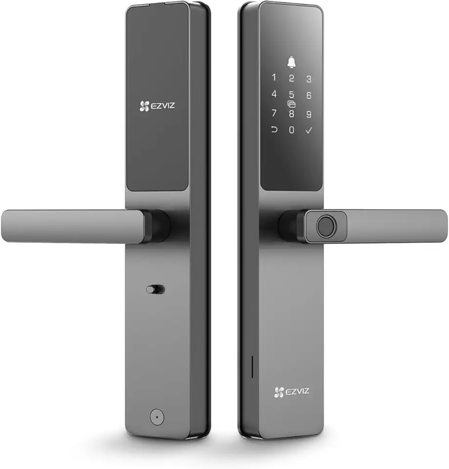 EZVIZ Smart Lock DL05, 7-in-1 Keyless Door Lock, with Fingerprint Access - Secure Keyless Entry, Multiple Unlock Options, Instant Alerts, Weatherproof, Child Security, Privacy Control 5085