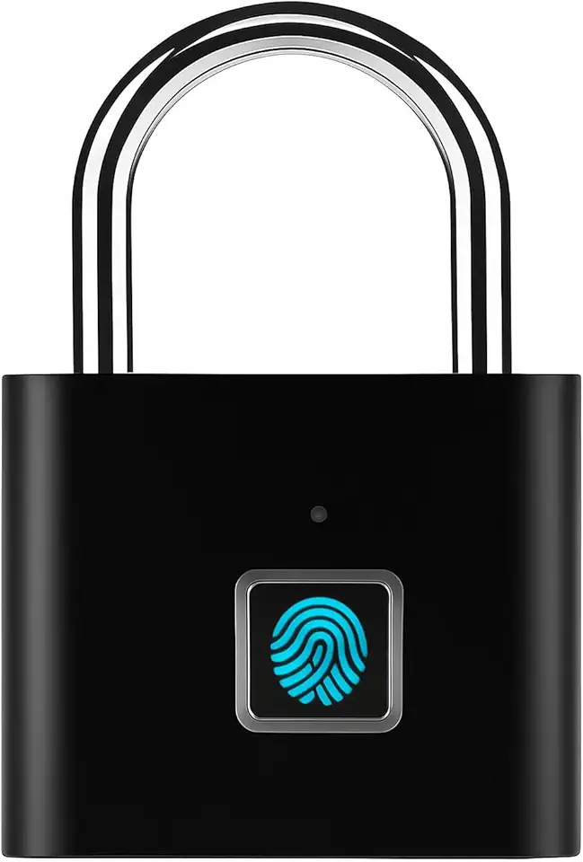 JASIFS Smart Lock Fingerprint Biometric Padlock | Keyless & Password-Free Access |Stores 10 Fingerprints| Inbuilt Rechargable Batery with Indicator |Waterproof Metal Padlock for Home,Office Security