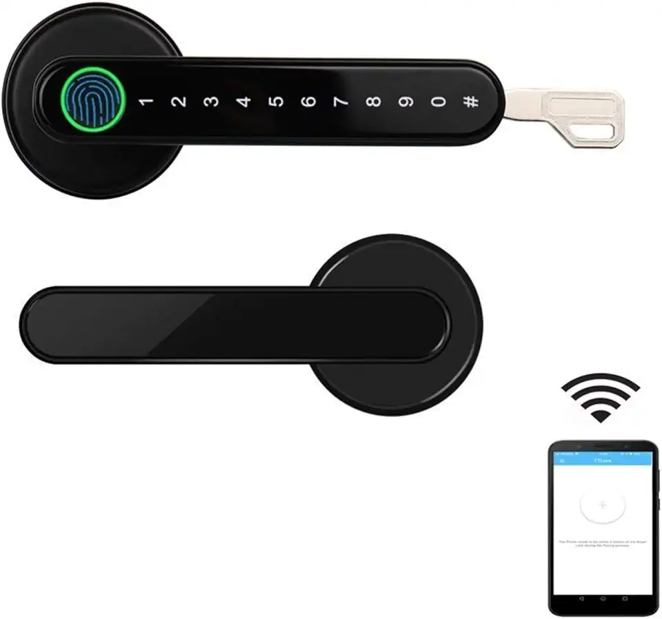 XKU-ZZJY Lock box Electronic Door Lock, smart remote control, fingerprint lock, biometric password code, mechanical key door lock，Great For Homes,Apartments, Hotels And Offices door lock for kids