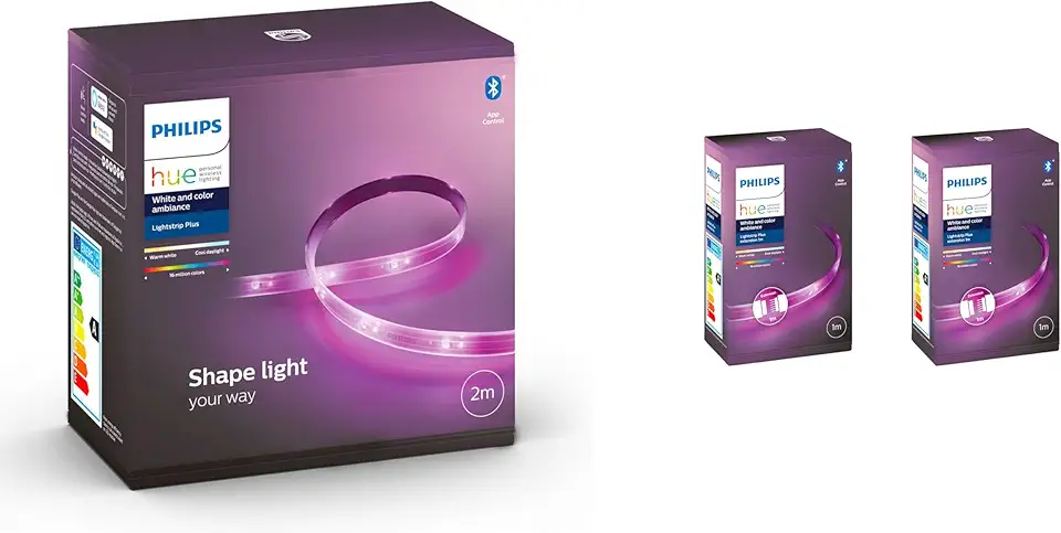 Lightstrip Plus 4m White and Color Ambiance - 4 Meter Led Strip- Extendable - White and Colored Light - Dimmable - Works with Alexa and Google Home