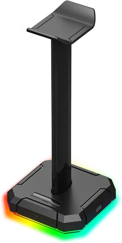 Redragon HA300 SCEPTER Pro RGB Backlit Gaming Headphone Stand with 10 RGB Lighting Modes and 4 USB Ports