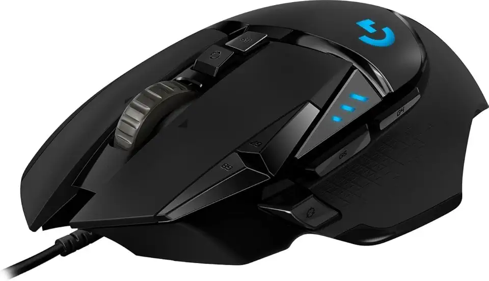 Logitech G502 Hero High Performance Wired Gaming Mouse, Hero 16K Sensor, 16,000 DPI, RGB, Adjustable Weights, 11 Programmable Buttons, On-Board Memory, PC/Mac - Black (German Packaging)