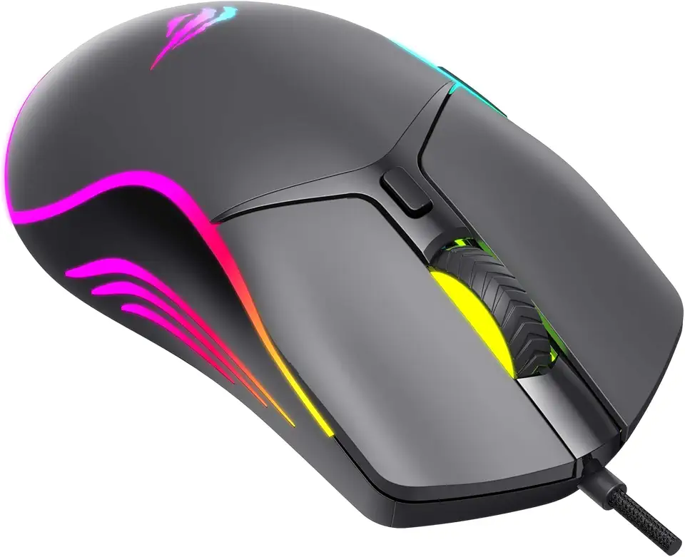 Havit 8000DPI Gaming Series RGB Wired Gaming Mouse, Black